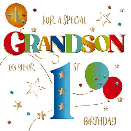 Grandson 1st Birthday Card