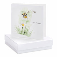 Load image into Gallery viewer, Bee Boxed Silver Earring Card
