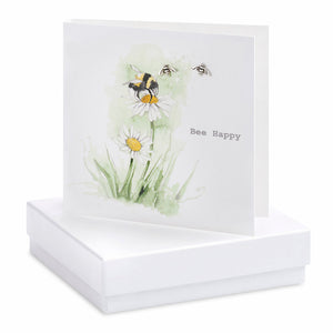 Bee Boxed Silver Earring Card