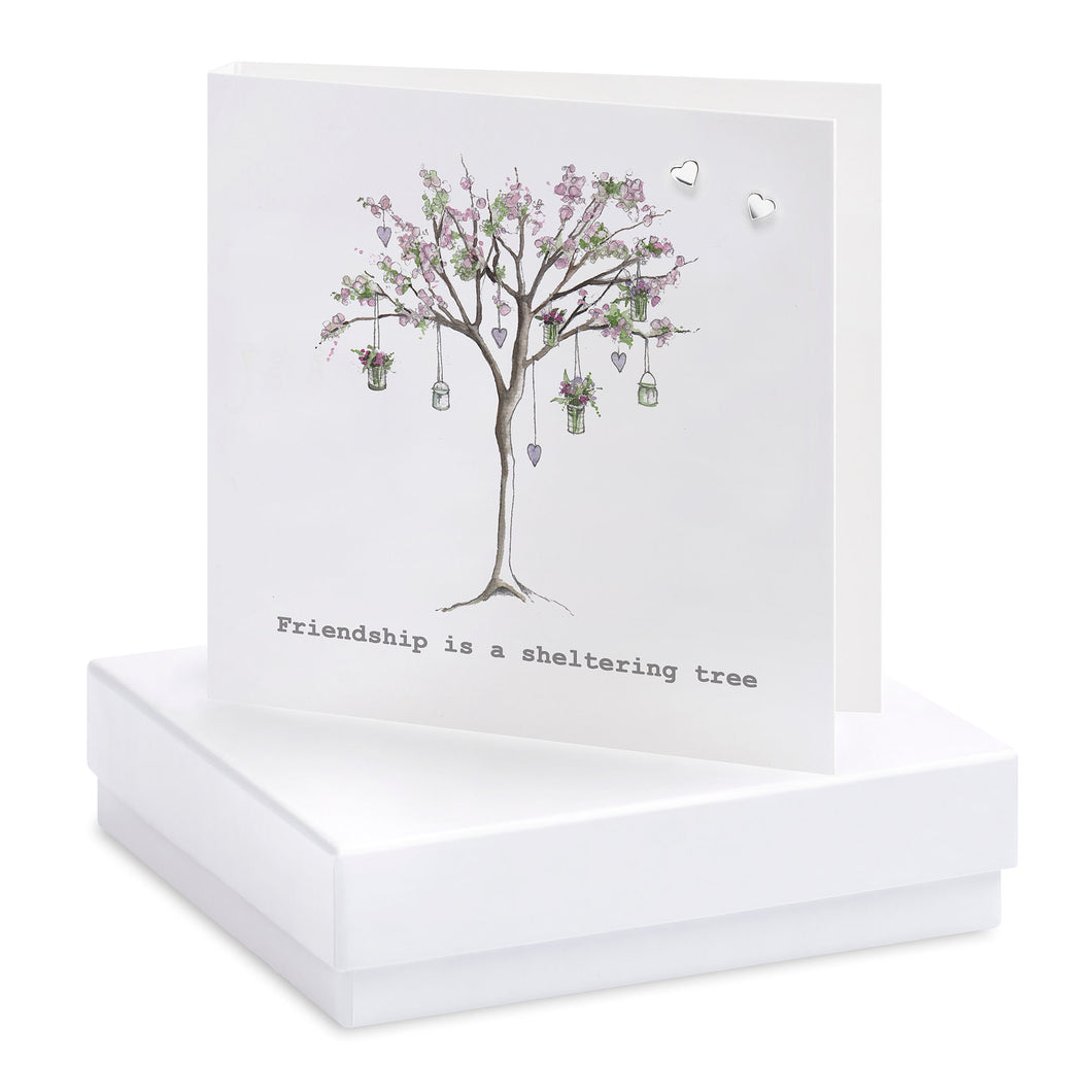 Friendship Tree Boxed Silver Earring Card