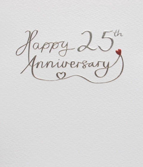 25th Silver Wedding Anniversary Card