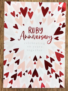 40th Ruby Wedding Anniversary Card