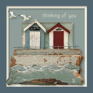 Beach Huts Think Of You Card