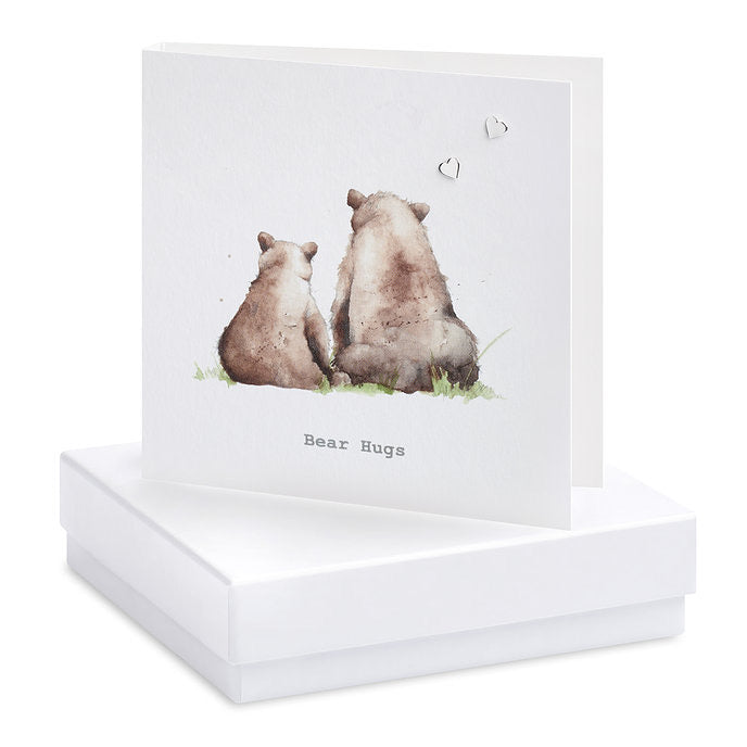 Bear Hugs Boxed Silver Earring Card