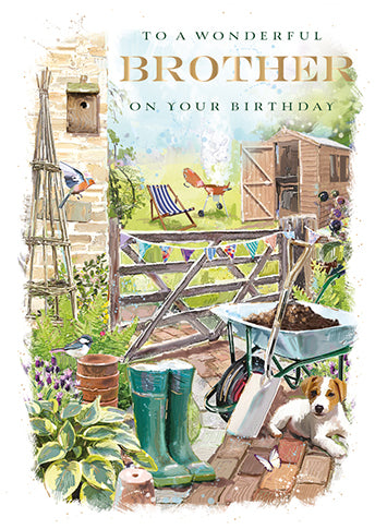 Brother Garden Birthday Card