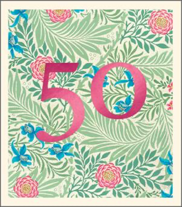 50th William Morris Birthday Card