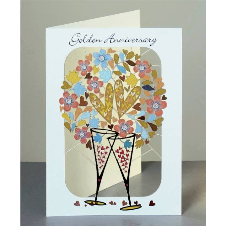 50th Golden Wedding Anniversary Laser Cut Card