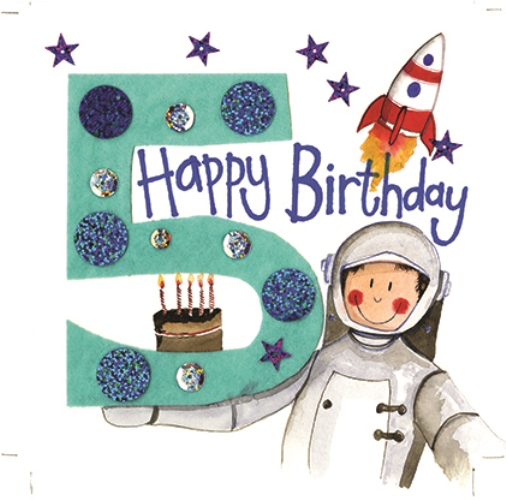 5th Birthday Spaceman Card