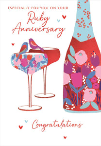 40th Ruby Wedding Anniversary Card