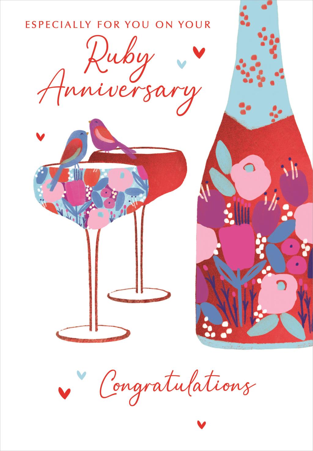 40th Ruby Wedding Anniversary Card