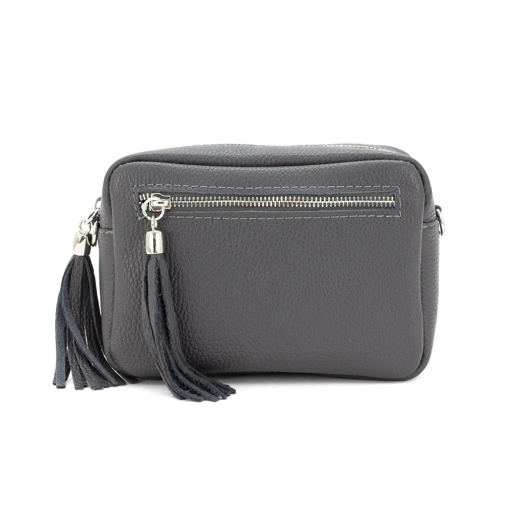 Grey Leather Handbag