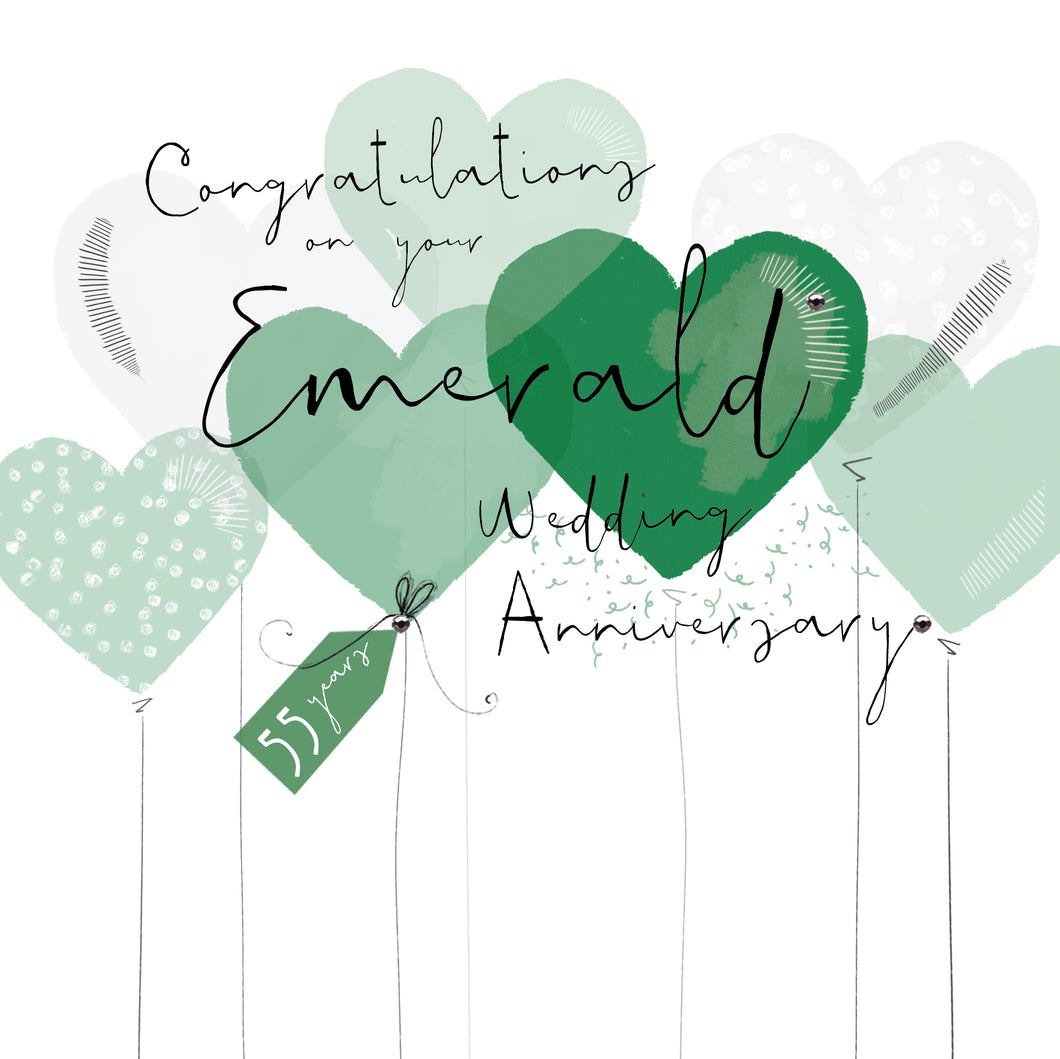 55th Emerald Wedding Anniversary Card