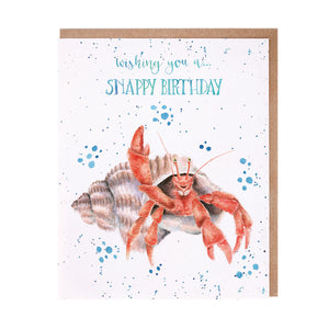 Hermit Crab Birthday Card by Wrendale Designs