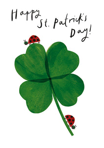 St Patrick’s Day Shamrock and Ladybird Card