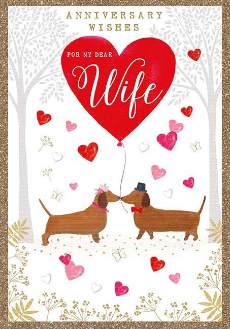 Wife Anniversary Dog Card