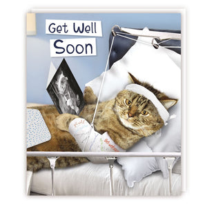 Get Well Cat With Broken Arm Card