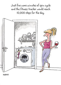 Wine Step Count Fitness Tracker Birthday Card