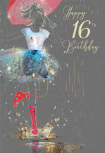 Load image into Gallery viewer, 16th Birthday Card Dancing In The Rain
