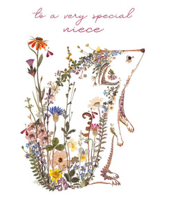 Hedgehog Niece Birthday Card