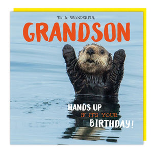 Grandson Otter Birthday Card