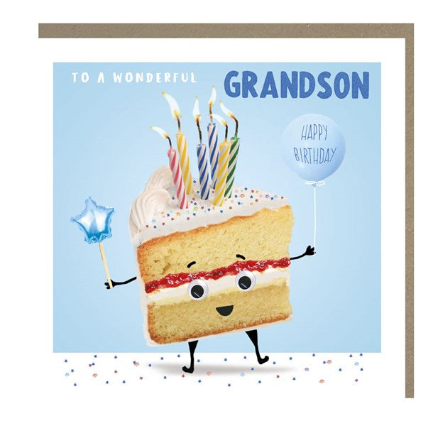 Grandson Cake Birthday Card