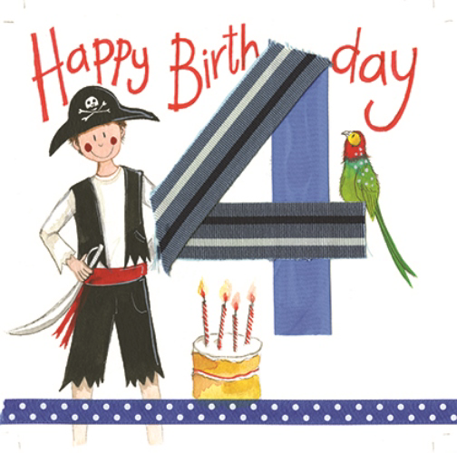 4th Birthday Pirate Card