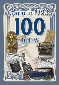 Born in 1923,  100,  100th Birthday Card