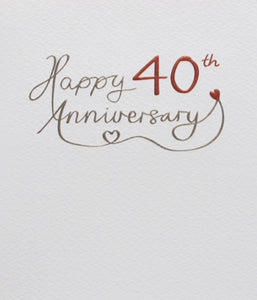 40th Ruby Wedding Anniversary Card