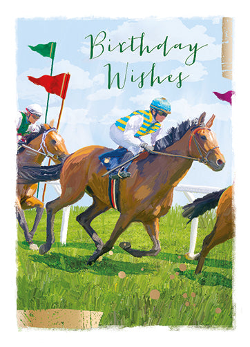 Jockey, Horse Racing  Birthday Card