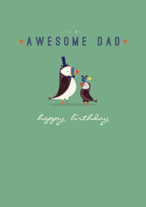 Awesome Dad Puffin Birthday Card