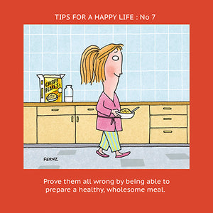 Tips For A Happy Life Healthy Wholesome Meal Card