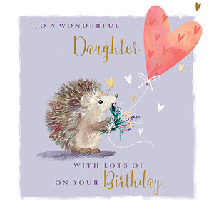 Daughter Hedgehog Birthday Card