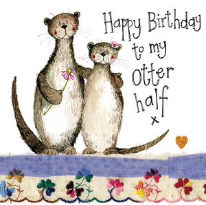 Otter Half Birthday Card