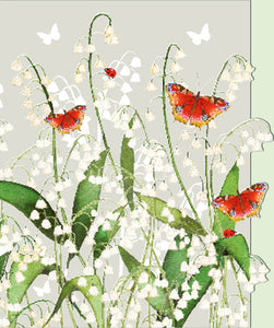 Butterflies & Lily Of The Valley Birthday Card