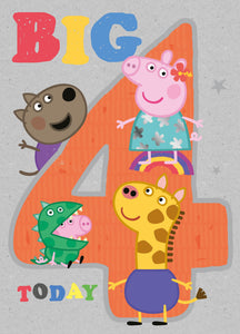 Peppa Pig 4th Birthday Card