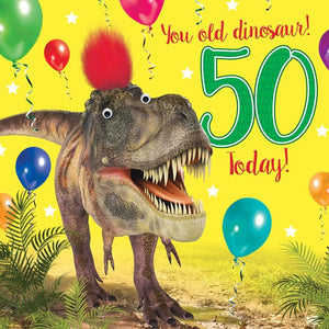 50th Dinosaur Birthday Card