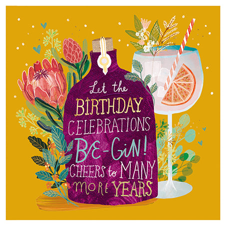 Gin Birthday Card