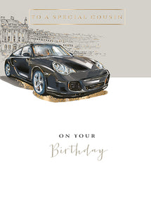 Cousin Sports Car Birthday Card