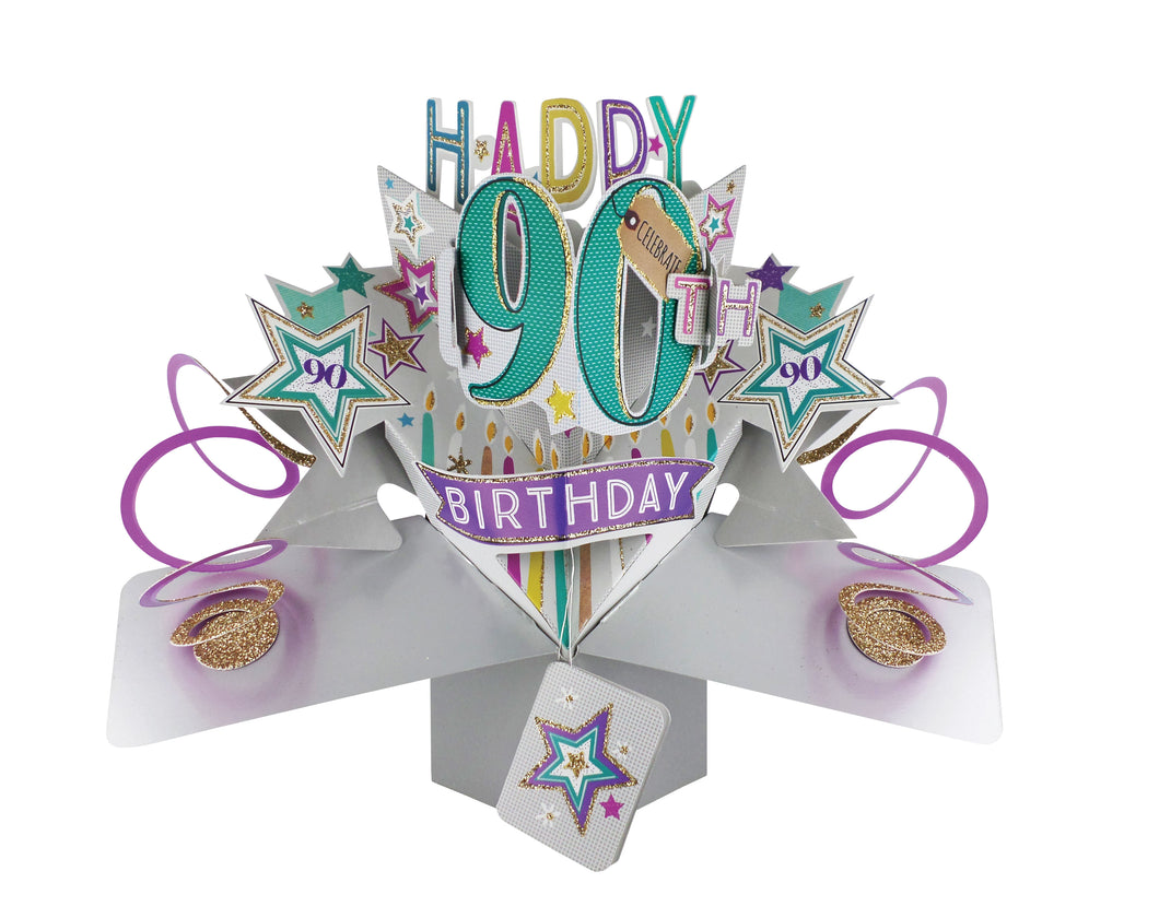 3D Pop Up 90th Birthday Card