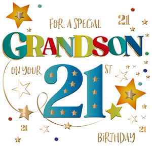 Grandson 21st Birthday Card