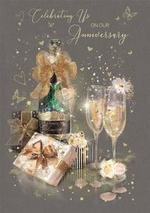 Finest Champagne Celebrating Us On Our Anniversary Card