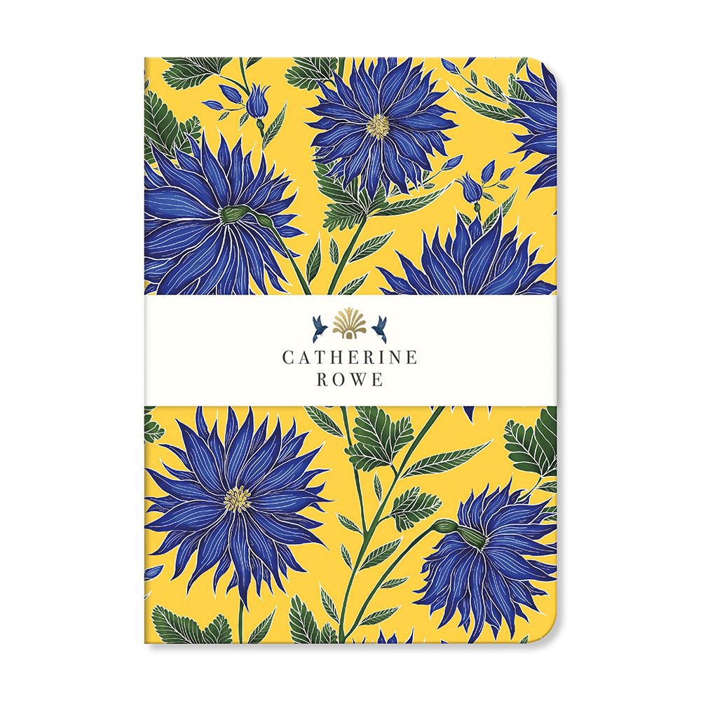 Catherine Rowe Blue Flowers A5 Notebook