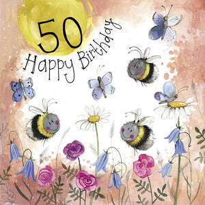 50th Bee Birthday Card