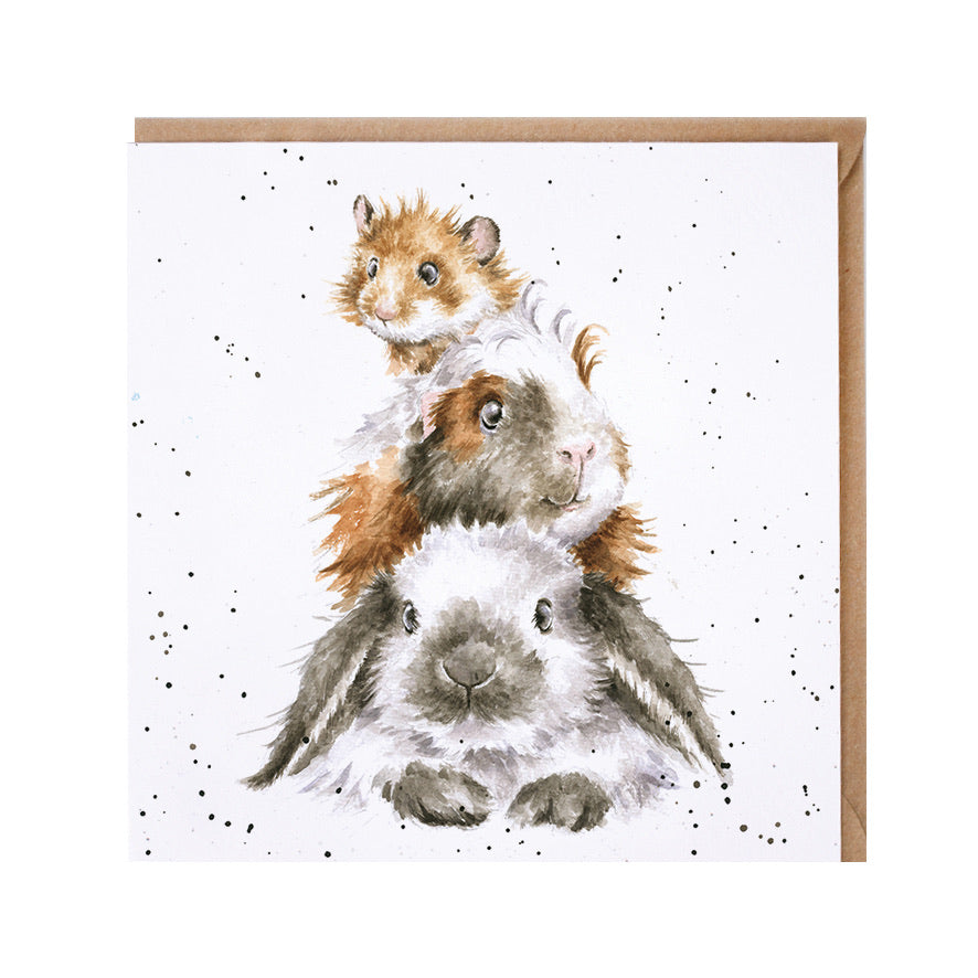 Rabbit & Guinea Pig Blank Card by Wrendale Designs