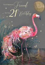 Load image into Gallery viewer, Flamingo Friend 21st Birthday Card
