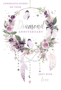 60th Diamond Wedding Anniversary Card