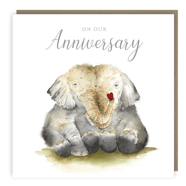 Elephants & Heart Anniversary Card