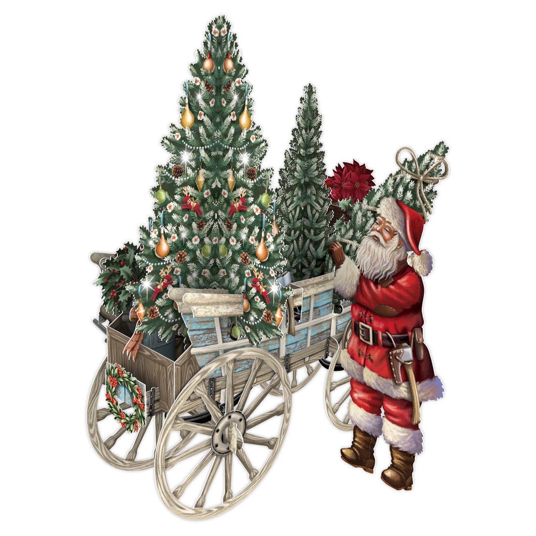 3D Stand Up & Stand Out Santa’s Wagon Christmas Card