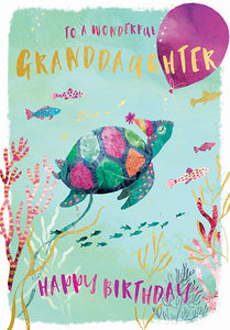 Granddaughter Turtle Birthday Card