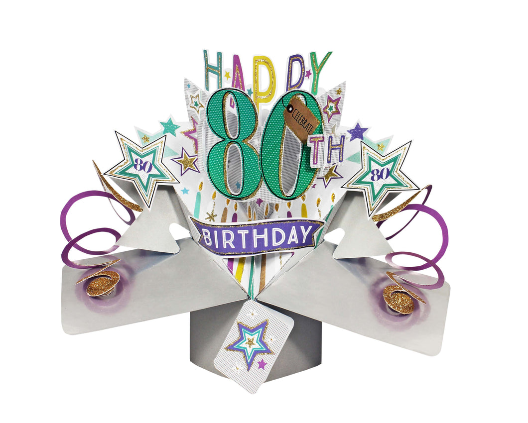 3D Pop Up 80th Birthday Card